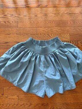 Athleta Light Blue Smocked-Waist Circle Skirt